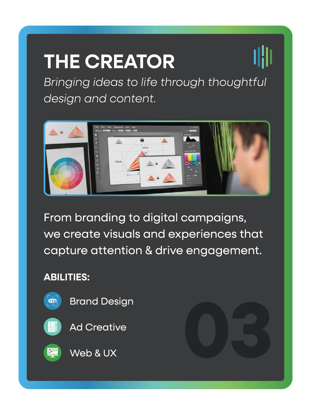 The Creator Trading Card Design by 5th Floor Media